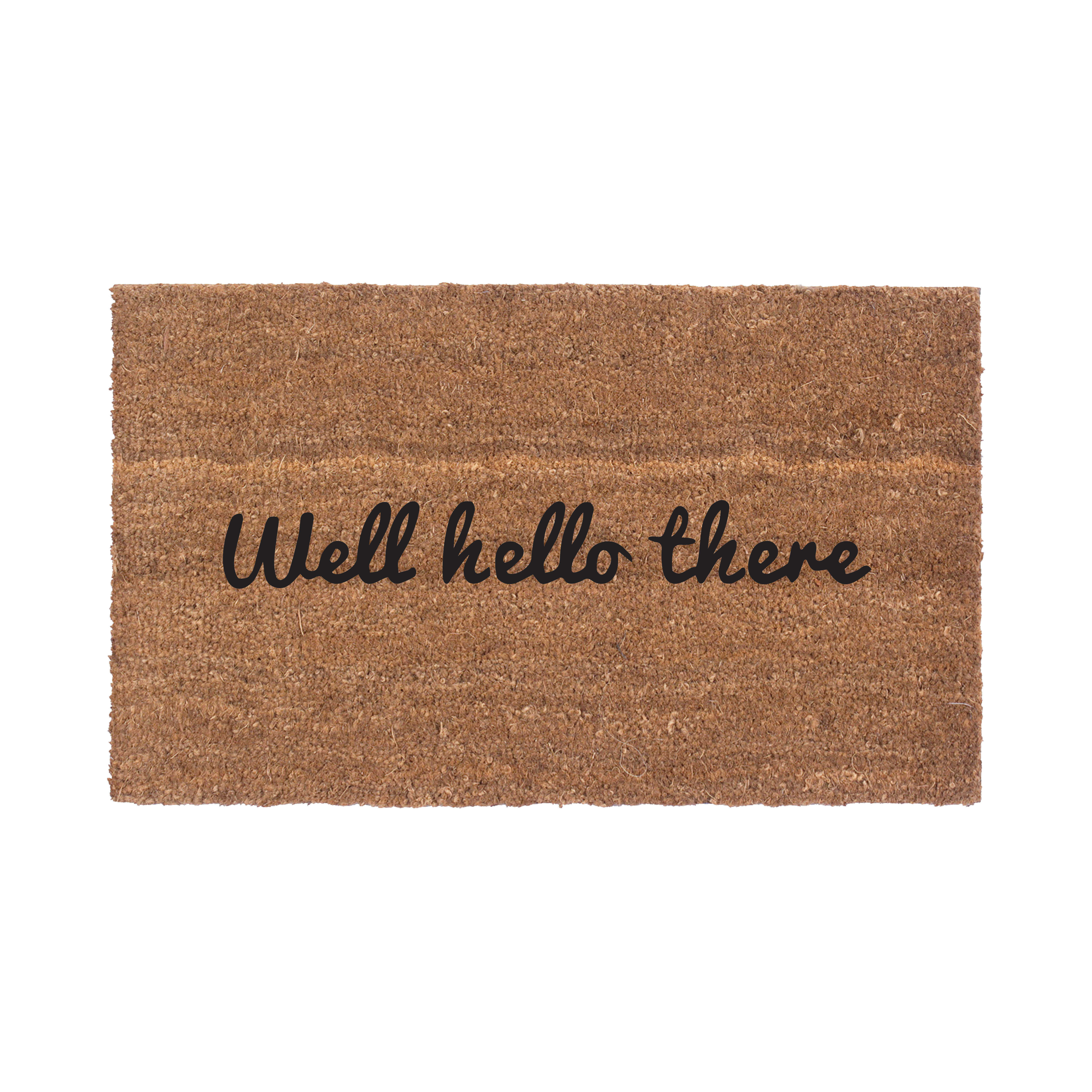 Trinx Eyder Well Hello There Non-Slip Outdoor Door Mat | Wayfair