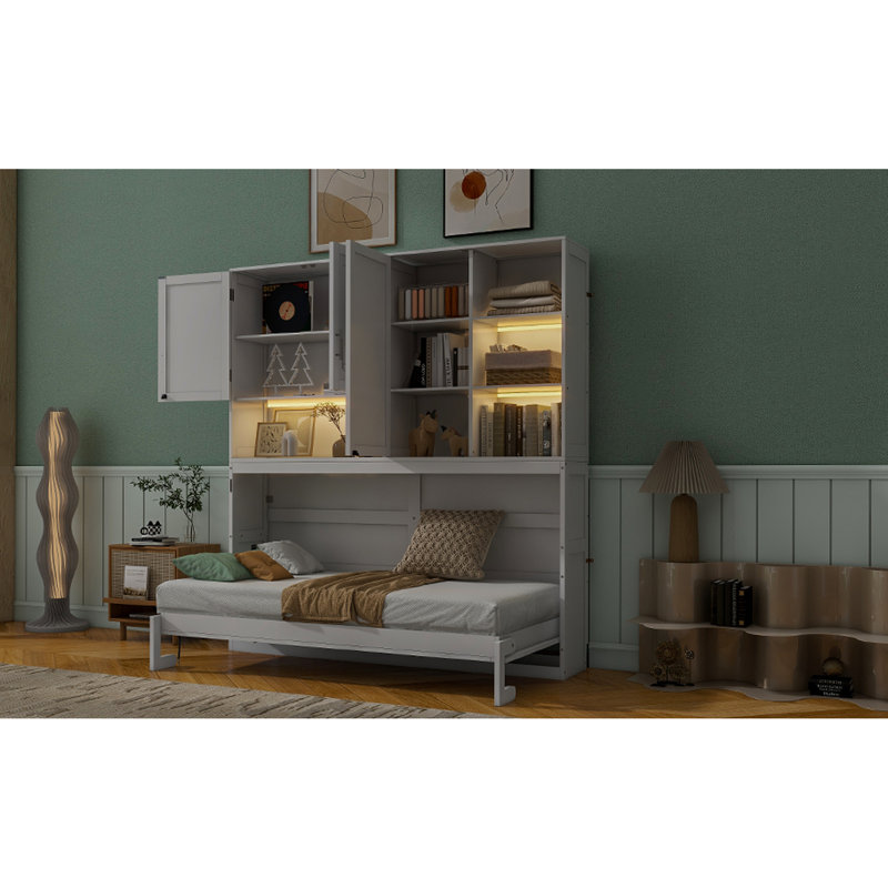 Lit simple simple avec tablettes et pliable peu encombrant pour le rangement de petites armoires