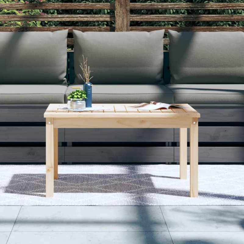 Stefon Rectangular Pine Outdoor Coffee Table , cm W cm D, 45cm H x 82.5cm W x 50.5cm D, Natural Pine