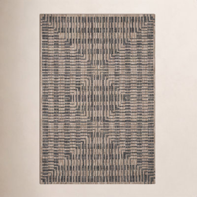 Tiza Brown Black Geometric Outdoor Rug