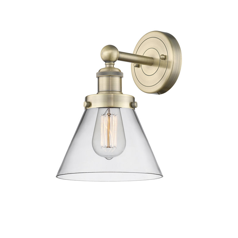 Chesterhill Armed Sconce, Clear, Antique Brass