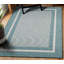 Tapis intérieur / extérieur gris / bleu clair en polypropylène Alxavier