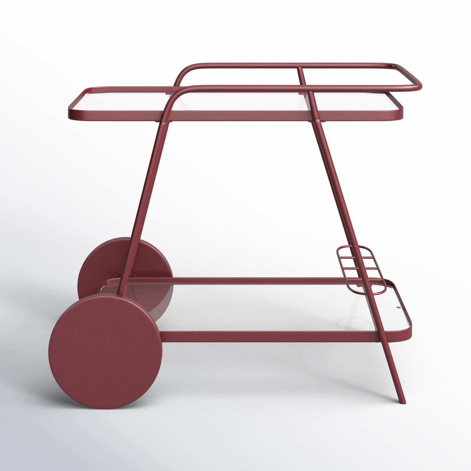 Cullin Metal Bar Cart, Brick Red