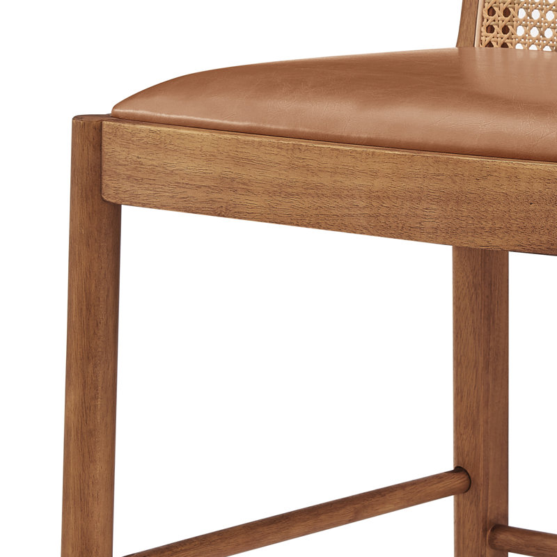 Brishaun Faux Leather Counter Stool, Brown