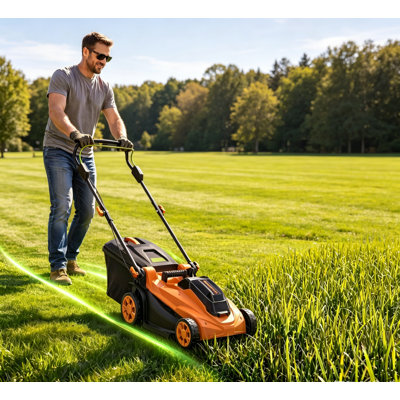 40V Cord-Free Push Lawn Mower - Lightweight Walk-Behind Lawn Mower for Small to Medium Yards with 17" Cutting Deck, 6 Height Settings, Mulching & Bagging, 40L Grass Bag