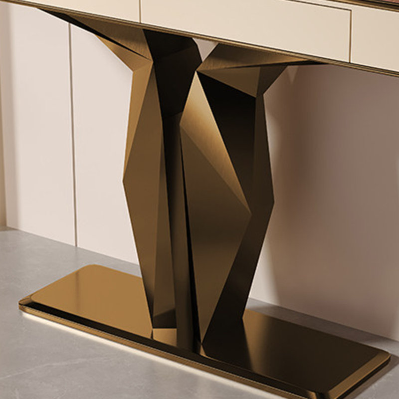 Console de style chinois de luxe simple, 33.5" H x 63" W x 13.8" D, Bronze