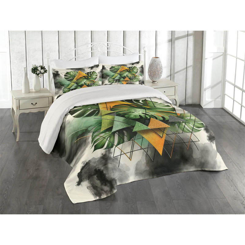 Polyester Floral Coverlet, Queen Coverlet + 2 Standard Shams