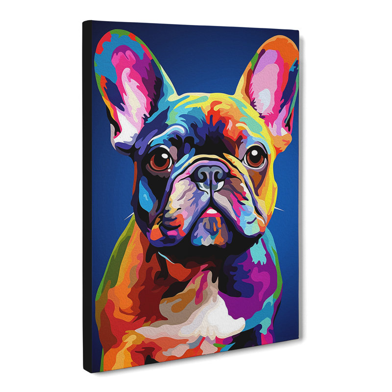 French Bulldog Colour Field No.2 - No Frame Print, 76cm H x 50cm W x 3cm D