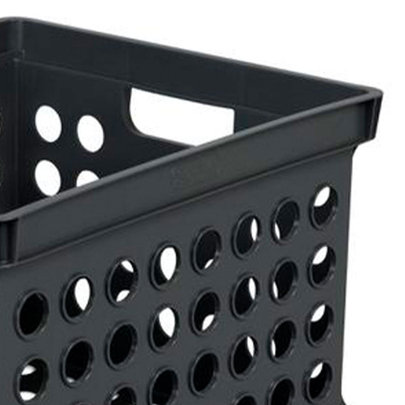 Sterilite Stackable Plastic Storage Open Crate Bin Organizer Box, White