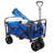 Pure Garden Collapsible Wagon with Telescoping Handle - Heavy-Duty Folding Utility Cart with Wheels for Camping, Garden, Beach, and Shopping (Blue)