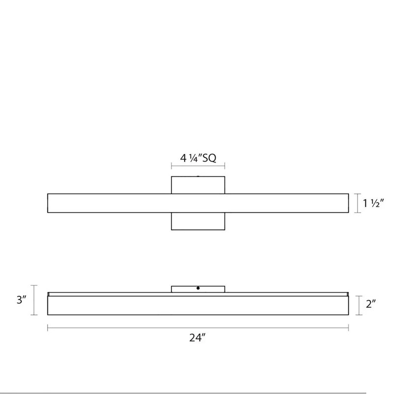 SQ-bar 1 - Light LED Bath Bar, Satin Nickel