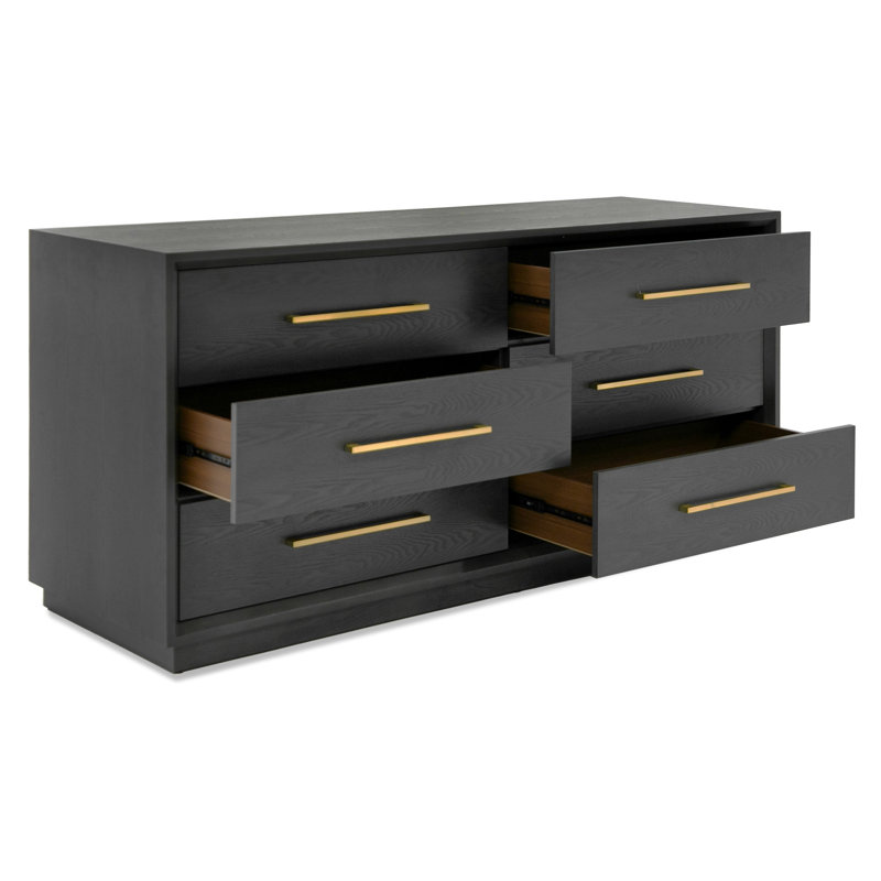 Commode 6 tiroirs Langley, Gris
