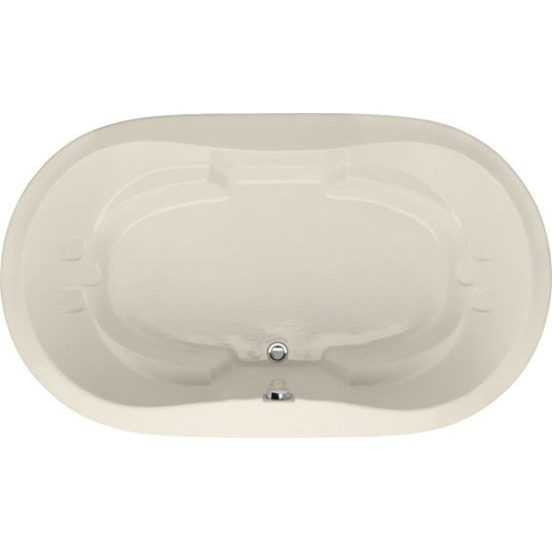 Savannah 66'' L Soaking Bathtub, Biscuit, Satin Chrome