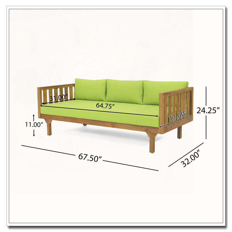 3 SEATER Patio Sofa DAYBED, green