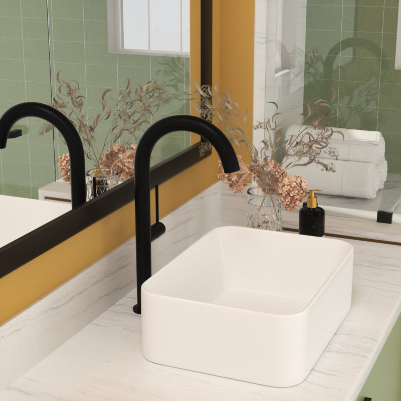 16"X12" Ceramic Bathroom Vessel Sink, White - Modern, Stain , Above Counter Mount Modern Sink White, Bathroom, Countertop