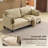  83.86"W Linen Blend Piped T-Cushions 2-Seat Loveseat Sofa-157209016