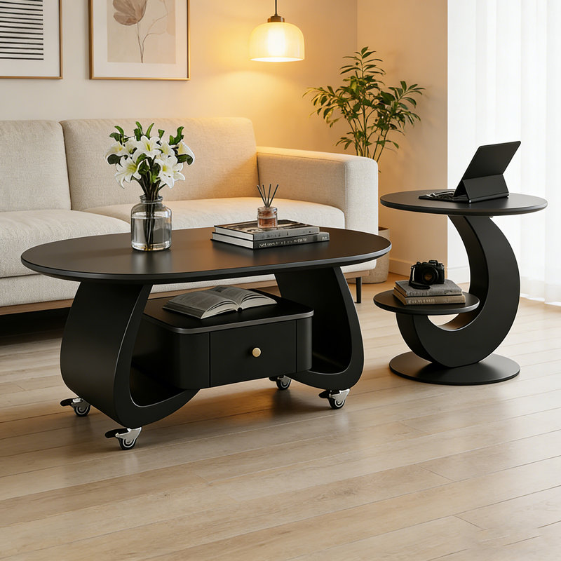 Fralick, 17.71" H x 47.24" L x 23.62" W, Noir