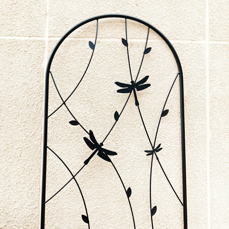 Ensemble de 2 treillis de jardin en métal 71 po x 19,7 po antirouille pour plantes grimpantes déco libellule