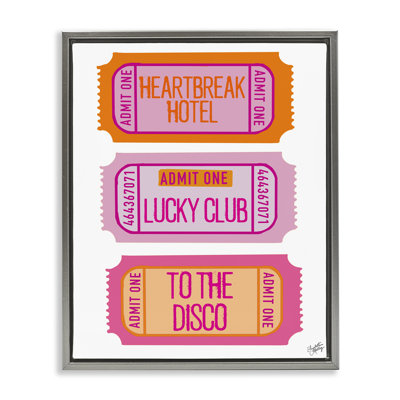 "Disco phrases", art mural encadré flottant brun par Elizabeth Medley