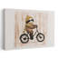 Happy Sloth Riding Bike Playful Whimsical Contemporary Animal Winter Wall Art Print by Mathieu - Wrapped Canvas Print-1189719995
