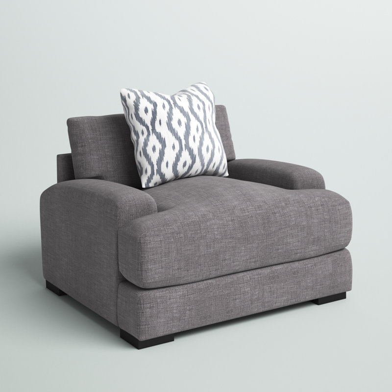 Avianne 49" W Polyester Armchair, Graphite Gray 100% Polyester