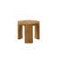 Ensemble de 3 pièces de style contemporain, 1 table basse, 2 tables de bout, socle, base ronde, mobilier de salon, finition noyer
