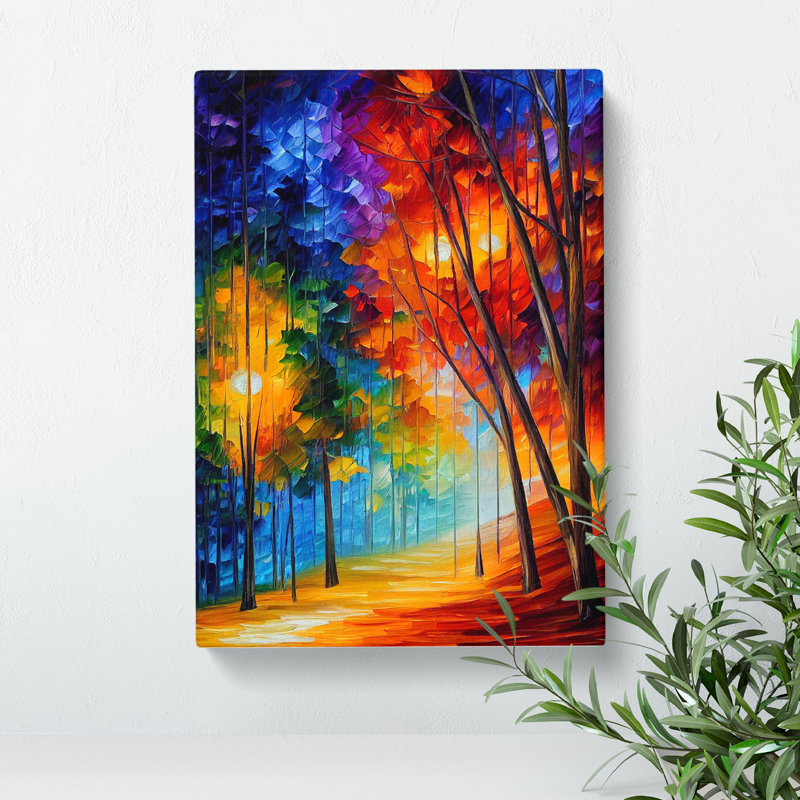 XC1022-1655X Colourful Woodland Forest No.4 - Wrapped Canvas Print, 76cm H x 50cm W x 3cm D