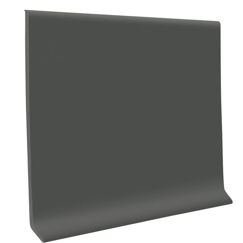 Base murale en caoutchouc de 0,13 po d’épaisseur 48 po de largeur de 4 po de longueur, Anthracite