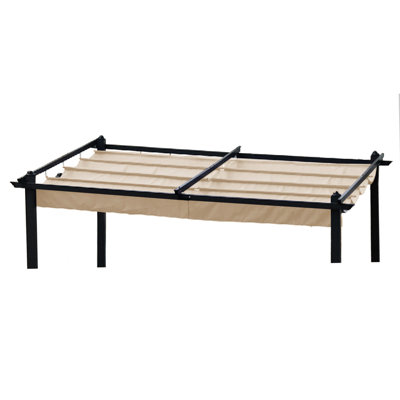 Housse de remplacement pour pergola 13 x 10 pi - Kaki bloquant, résistant aux intempéries et facile à assembler