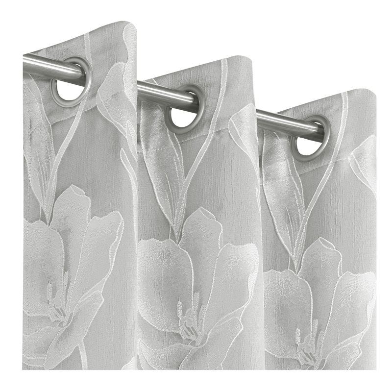 Motif floral en jacquard Cearley, Argent