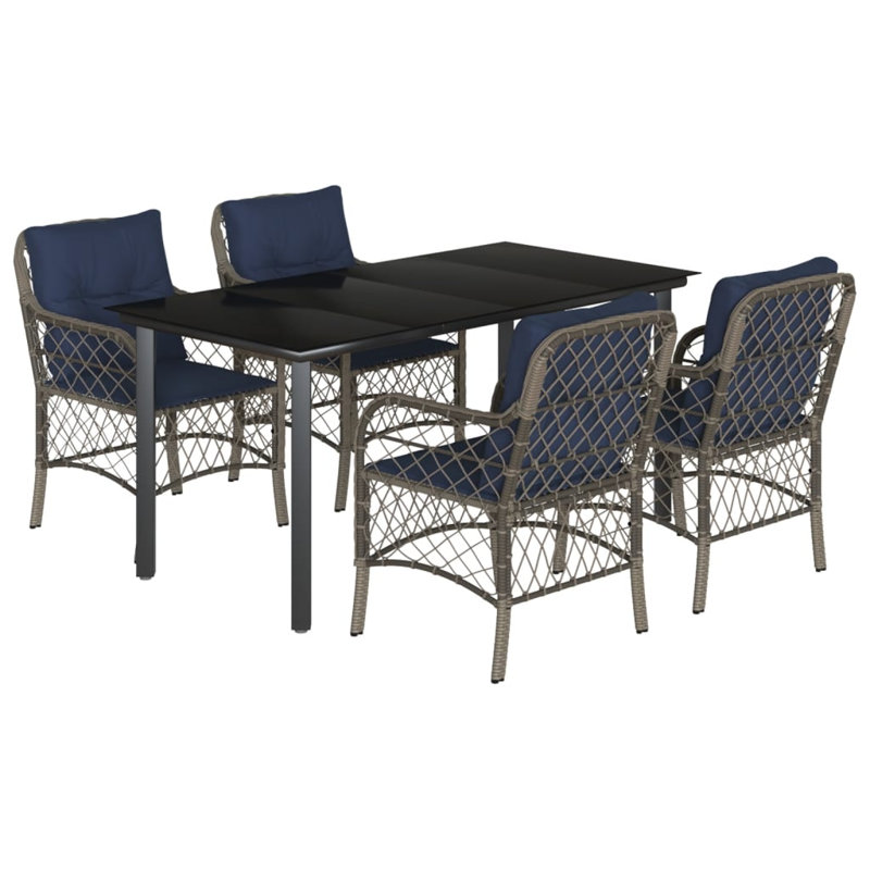 Ensemble bistro avec table en rotin Vidaxl, 4, H 29,1 po x l 63 po x P 31,5 po