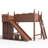 Wooden Loft Bed with Shelves, Wardrobe & Detachable Slide-125006283-125006286