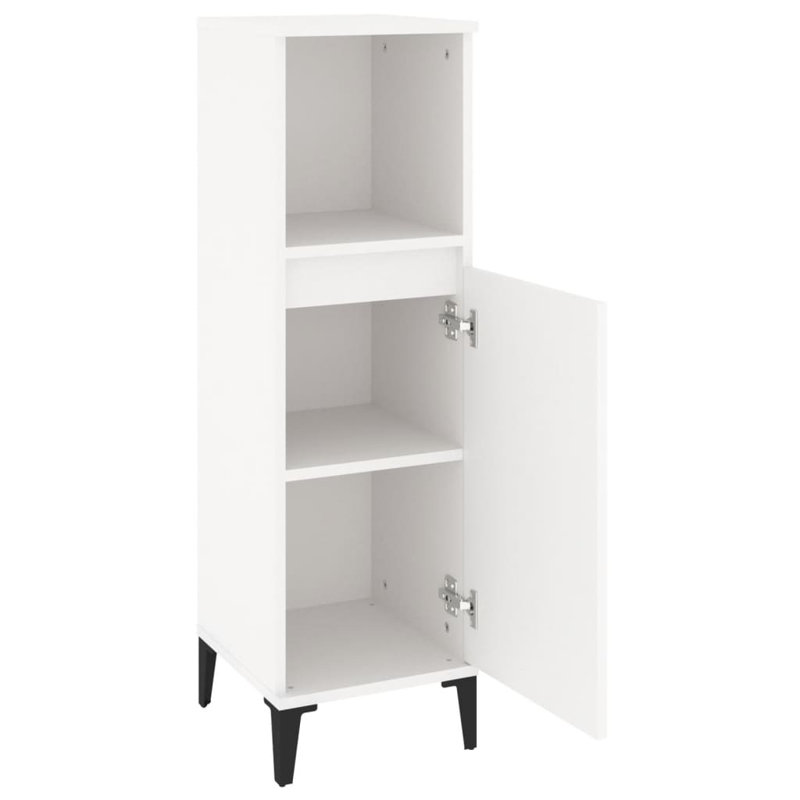 Kryslynn Linen Cabinet, White/Black