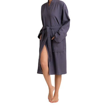 Pierson Cotton Blend Mid-Calf Bathrobe with Pockets and Hood