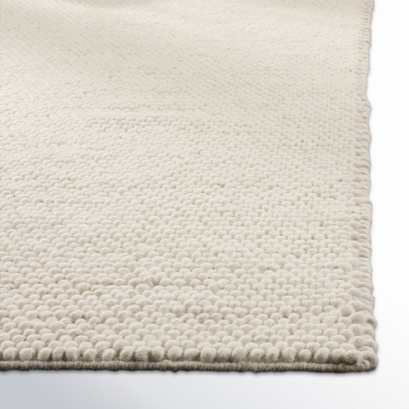 Elle Ivory Hand-Woven Wool Rug, Rectangle 2'3" x 4'