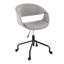 Chaise de travail en métal et tissu gris-125535696
