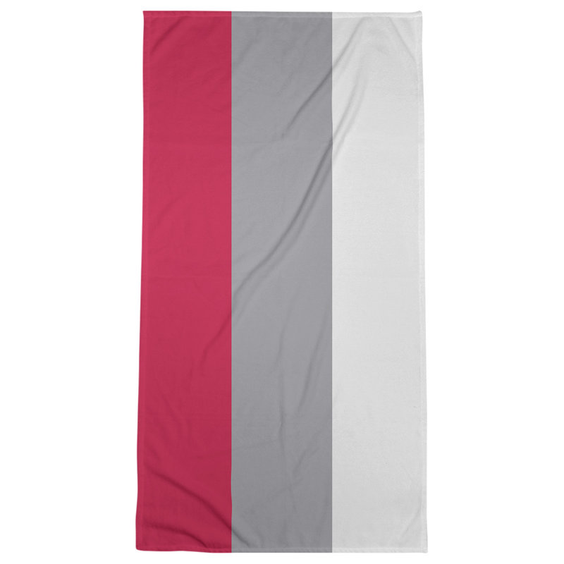 Cotton Blend Lightweight Bath Towel, Red/Silver/White
