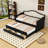 2 Drawers Twin Daybed with Twin Trundle and Upholstered Button-Tufted Backrest-575181528