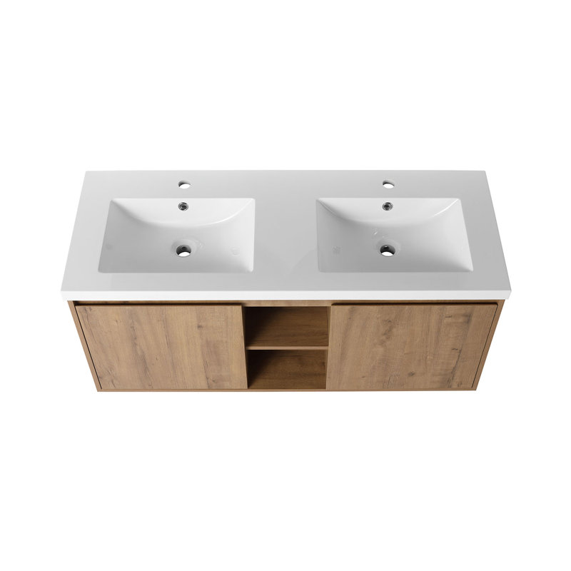 Ensemble de meuble-lavabo double mural 48 po Lilliahna