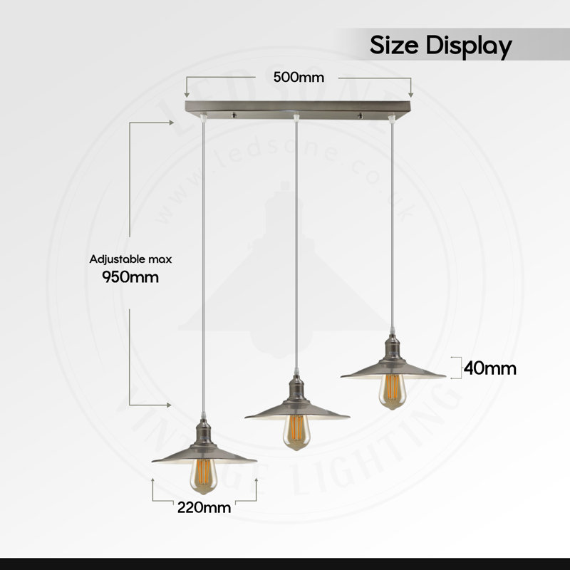 Galan 3 - Light Grey Kitchen Island Pendant