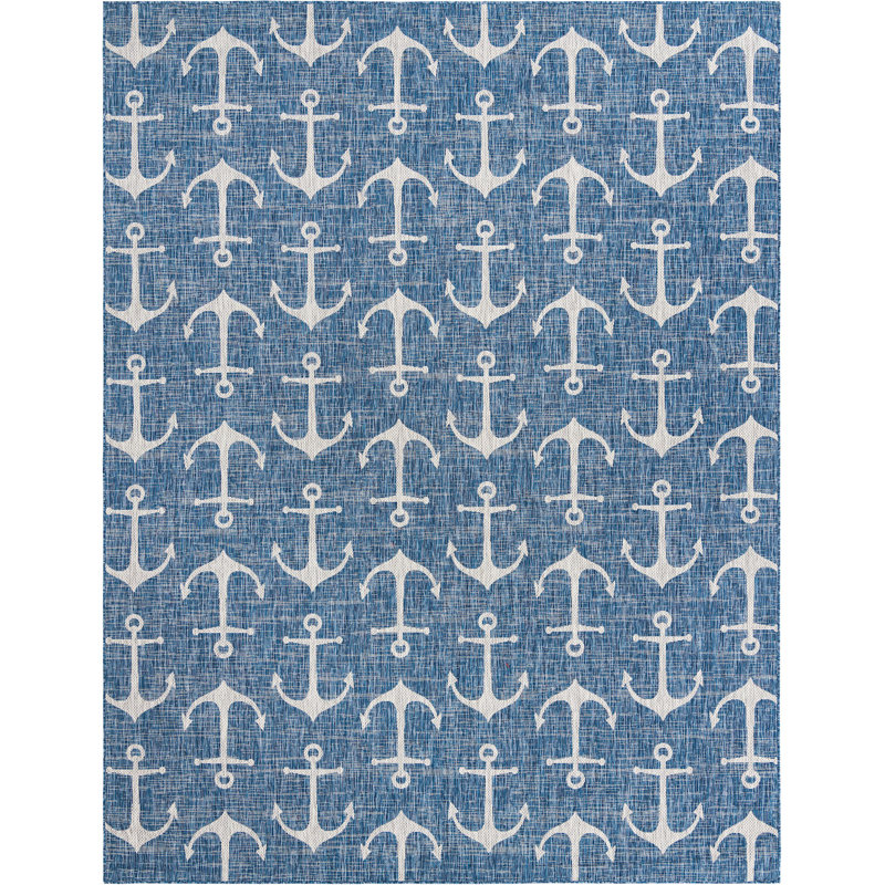 Tapis d'extérieur Ayton couleur mer, Rectangle 10 pi x 13 pi