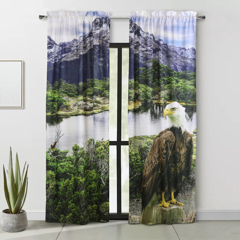 Paire de rideaux filtrant la lumière Photo Real Bald Eagle