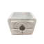 Chic Nightstand with Glass Top and Crystal Button Drawer, Featuring Side Metal Drawer Glide and Safety Stop for Enhanced Functionality