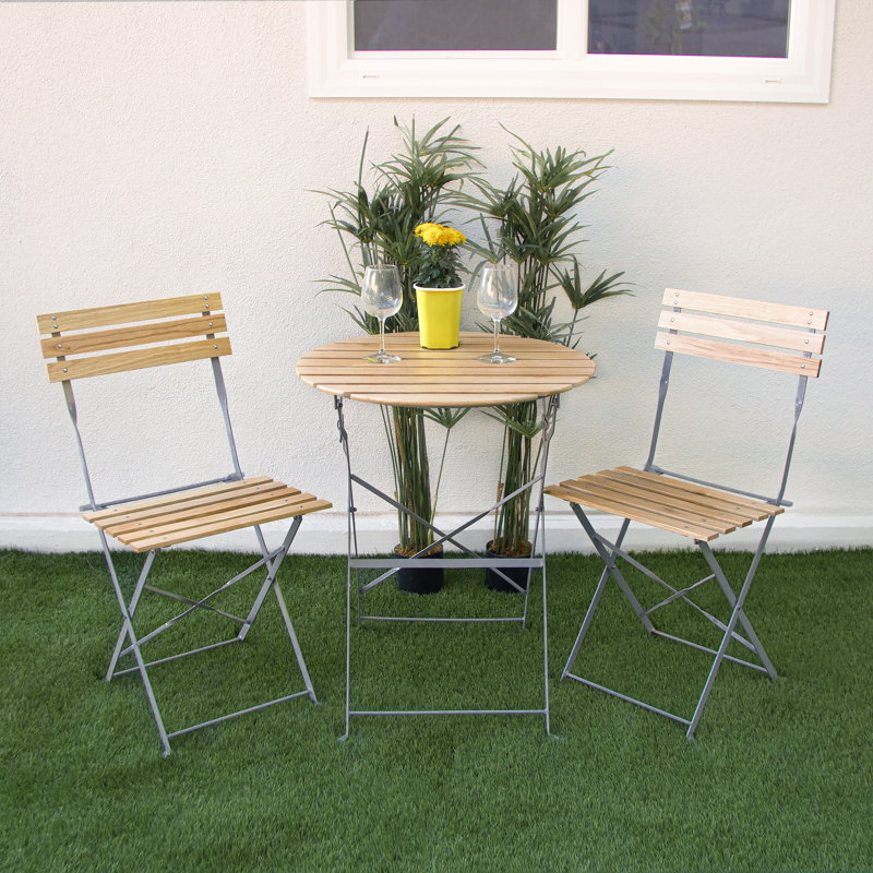 Culbin Round 2 - Person 59" Long Steel Bistro Set