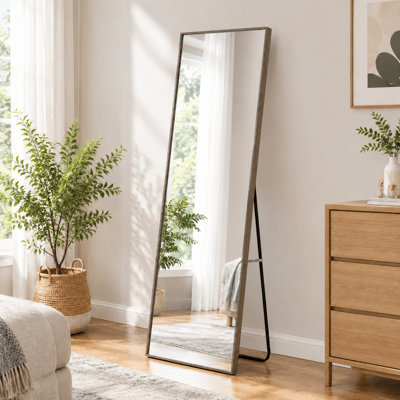 Miroir de sol minimaliste en verre trempé HD, à poser ou à fixer au mur.