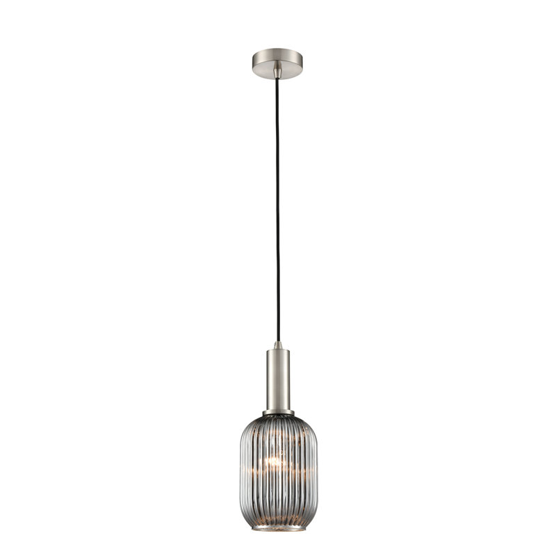 Alianne 1 - Light Single Pendant, Satin Nickel, Black