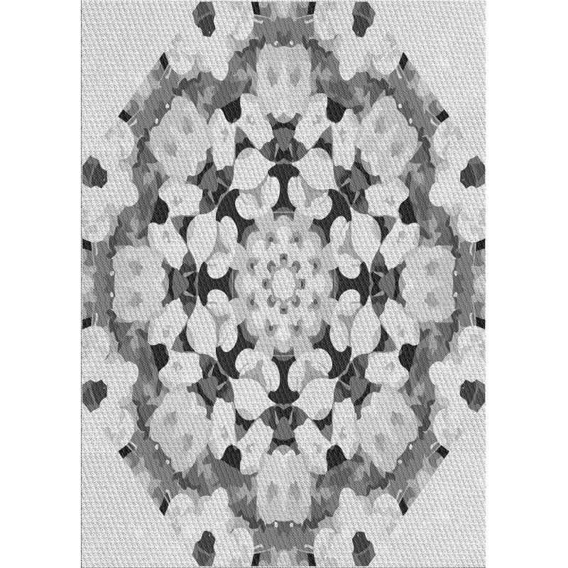 Tapis de zone gris en laine touffeté à la main Reggie