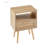 15.75 Inch Rattan End Table With Drawer And Solid Wood Legs, Modern Nightstand For Living Room And Bedroom-1319466564