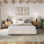 Premium Upholstered Crowder Bed with Headboard, Performance Fabric,-2016704782-2016704783