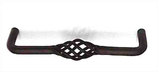 Poignée cage 5 po en fer forgé noir mat